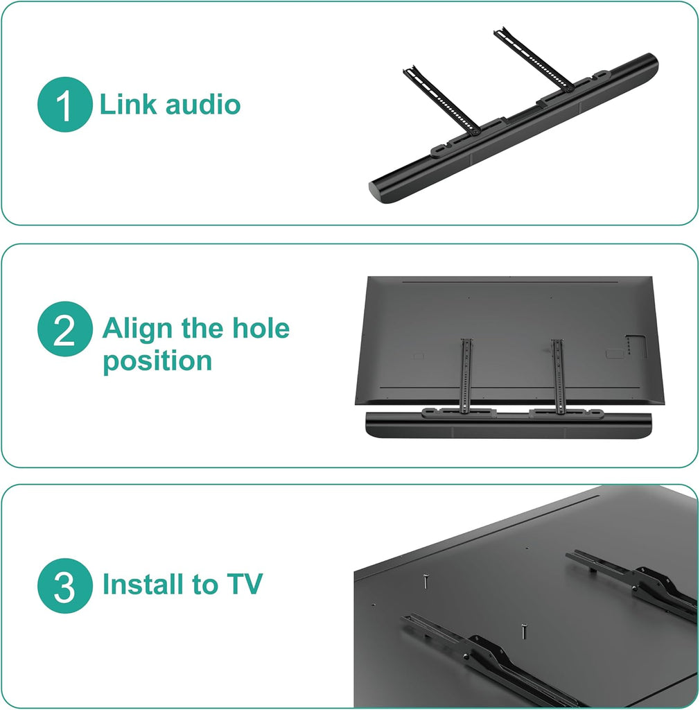 WALI Soundbar Mount Compatible with Sonos Arc & Sonos Arc Ultra, Soundbar Mount Under or Above TV, Hidden Design, Hardware Kit Included (SON003T-B)
