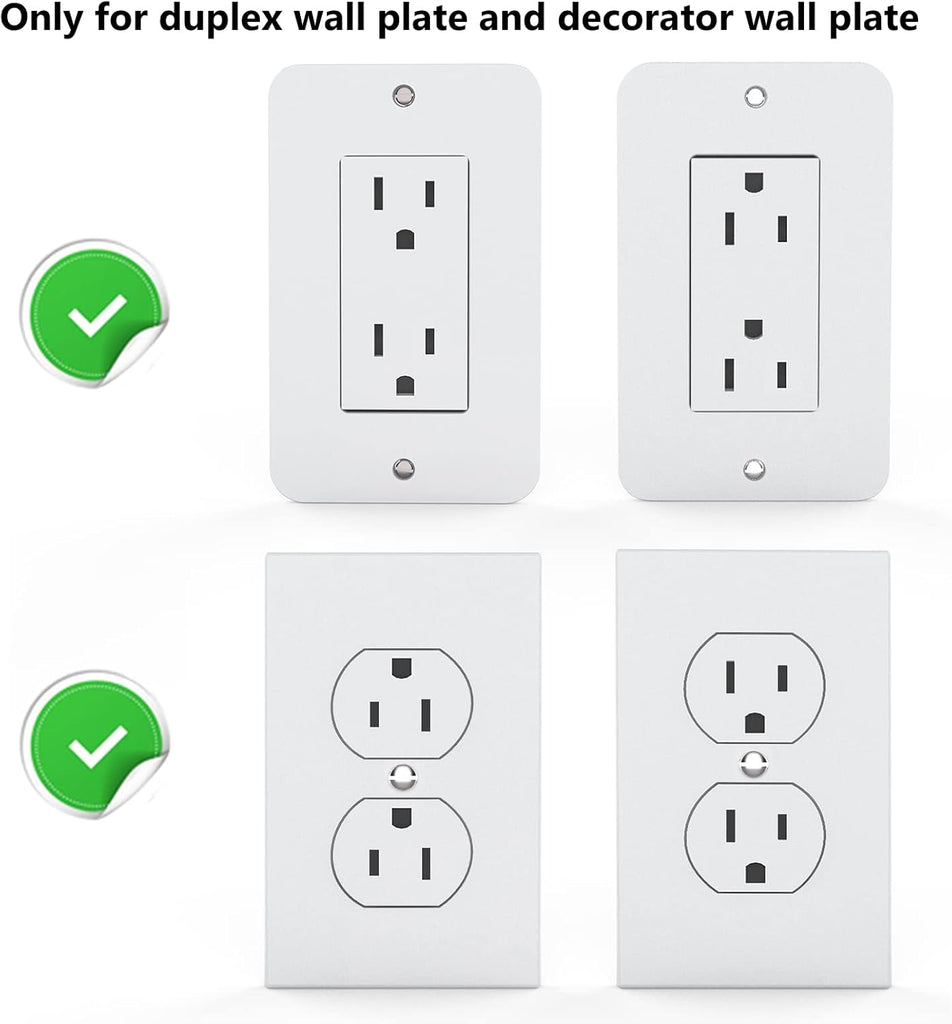 WALI Outlet Shelf Wall Holder,Bathroom Walls Shelves up to 10lbs Standard Vertical Duplex Wall Shelf Organizer for Smart Home Decor Space Saving Power Tools, Toothbrush (OLS002-W), 2 Pack, White