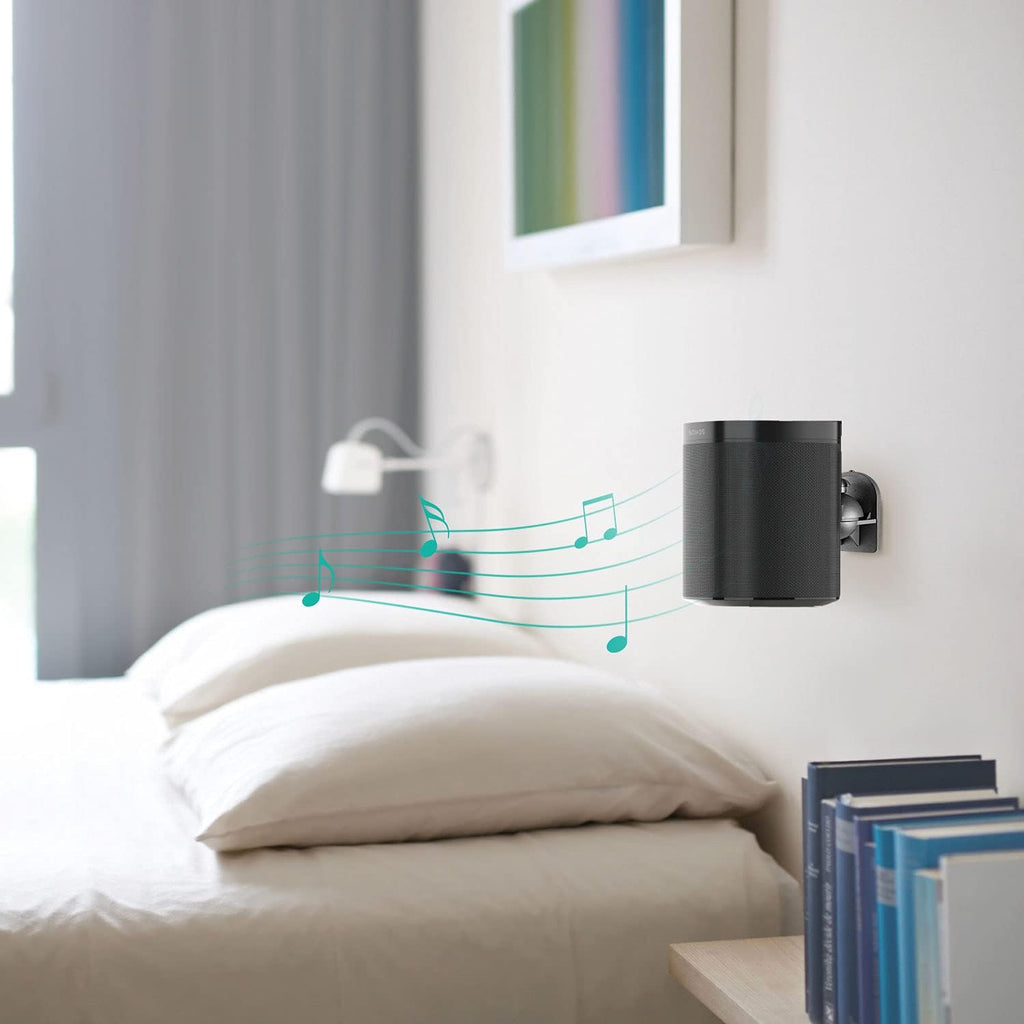 WALI Speaker Wall Mounts, Bookshelf Speaker Wall Mount Brackets, Surround Sound Speaker Mounts, Hold up to 7.7 lbs, (SWM602), 5 Pack, Black (Black, 5 Pack)