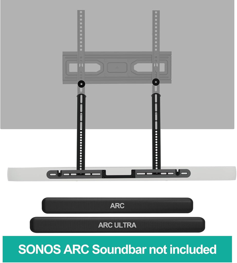 WALI Soundbar Mount Compatible with Sonos Arc & Sonos Arc Ultra, Soundbar Mount Under or Above TV, Hidden Design, Hardware Kit Included (SON003T-B)
