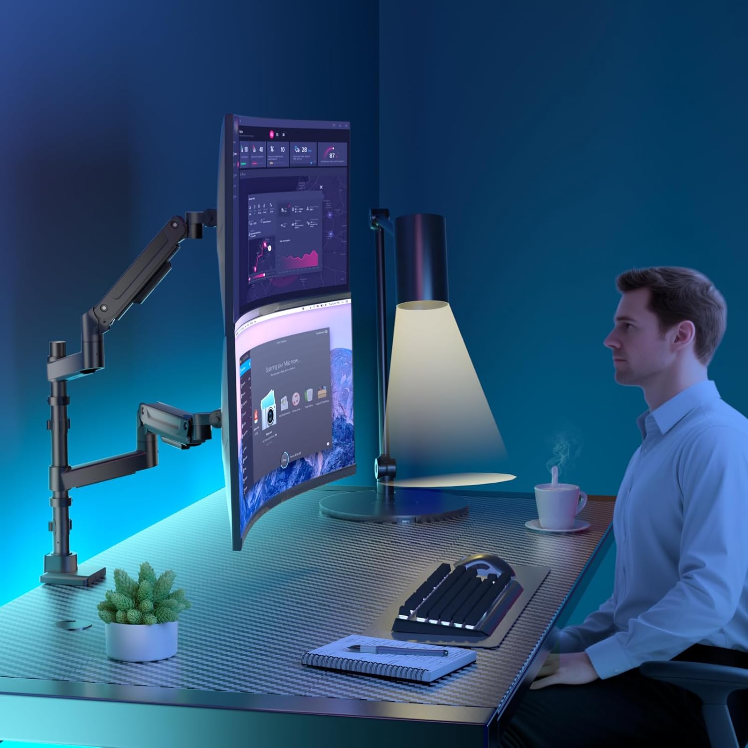 Soporte Doble Para 2 Monitores Lcd De Wali (wl-m002), Negro | Meses sin Soporte Doble Para 2 Monitores Lcd De Wali (wl-m002), Negro | Meses sin