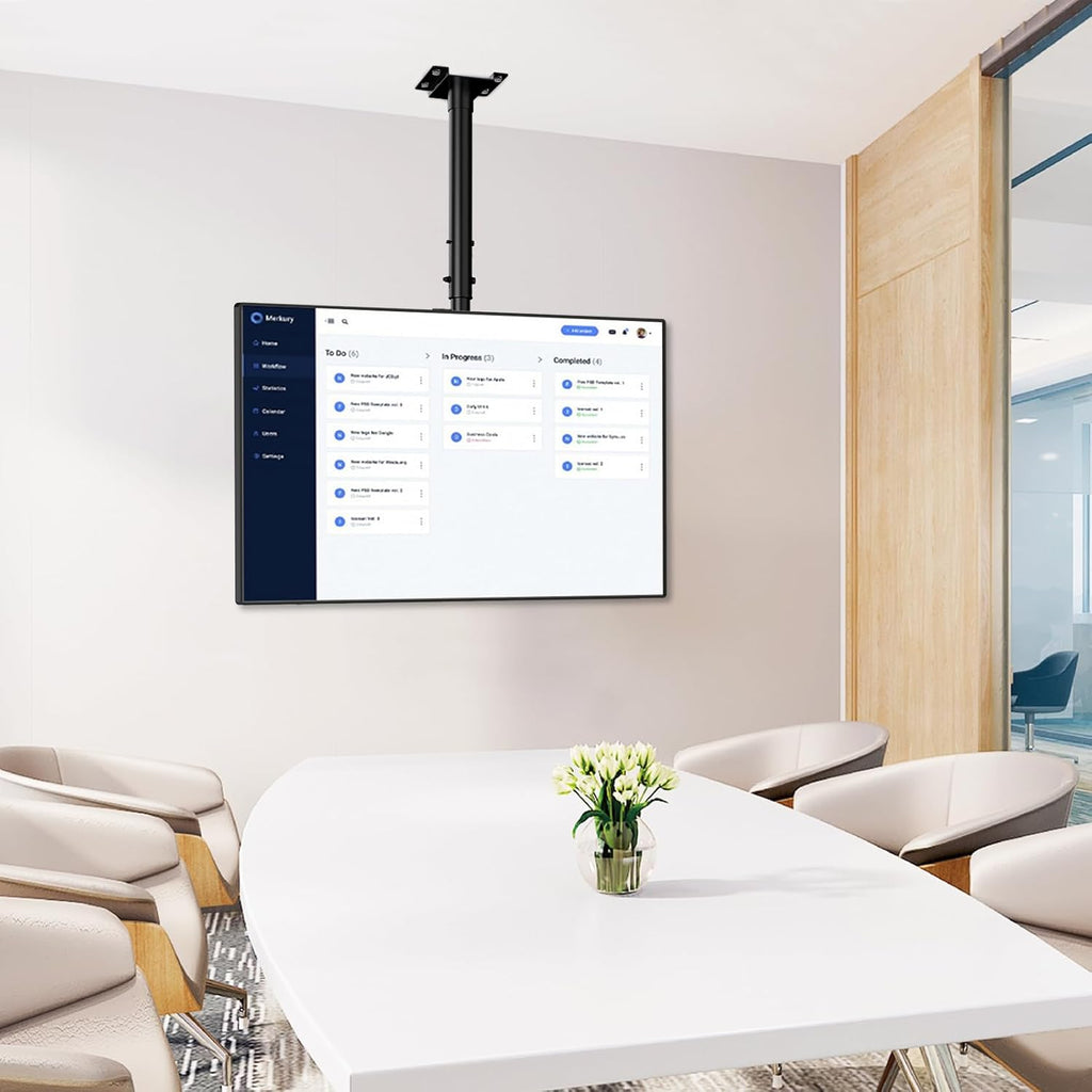 WALI Ceiling TV Mount for 42-90 inch, Hanging Adjustable TV Ceiling Mount Bracket Fits Most LED, LCD, OLED 4K TVs, Holds up to 220lbs, Max Mounting Holes 800x400mm (CM4290), Black