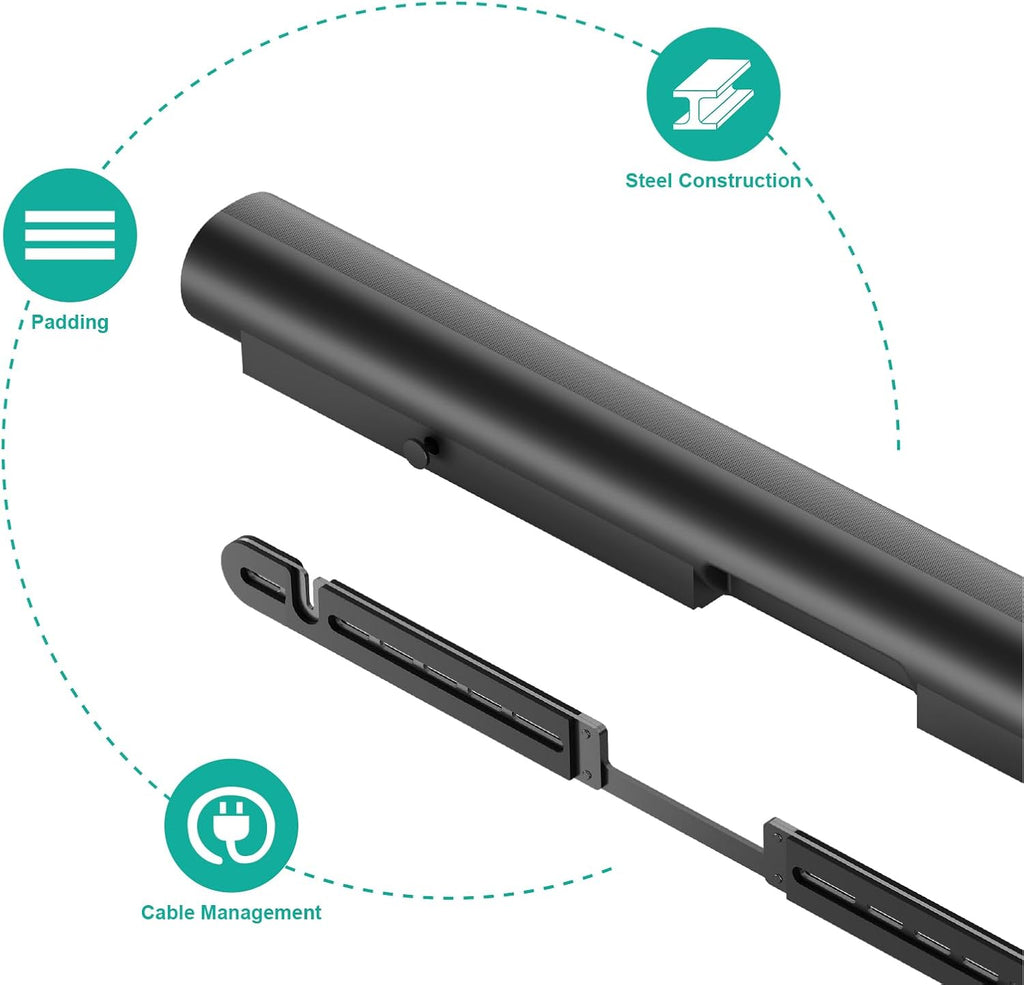 WALI Soundbar Wall Mount for Sonos Arc and Sonos Arc Ultra, Black|Hidden low-profile design mounts  under TV ,Saves space ,Complete hardware kit included for easy installation, Strong steel construction