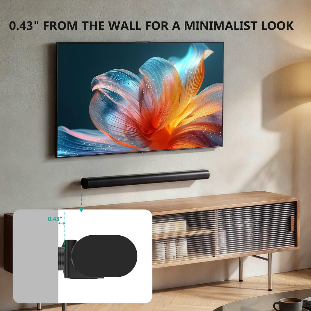 WALI Soundbar Wall Mount for Sonos Arc and Sonos Arc Ultra, Black|Hidden low-profile design mounts  under TV ,Saves space ,Complete hardware kit included for easy installation, Strong steel construction