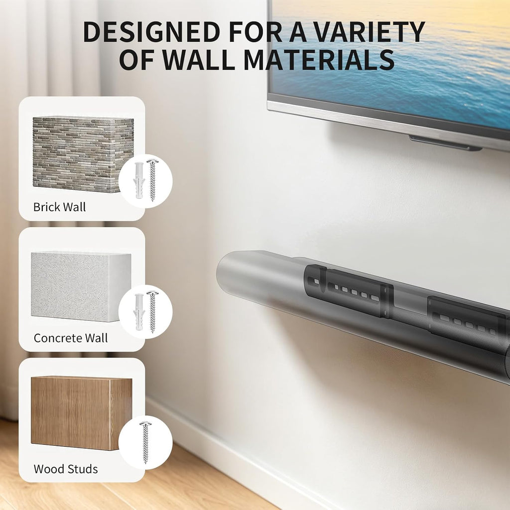 WALI Soundbar Wall Mount for Sonos Arc and Sonos Arc Ultra, Black|Hidden low-profile design mounts  under TV ,Saves space ,Complete hardware kit included for easy installation, Strong steel construction