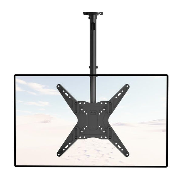WALI Ceiling TV Mount Adjustable Bracket Fits Most LED, LCD, OLED and Plasma Flat Screen Display 23 to 65 Inch, up to 110 Lbs, Mounting Holes 400x400mm (CM2365), Black