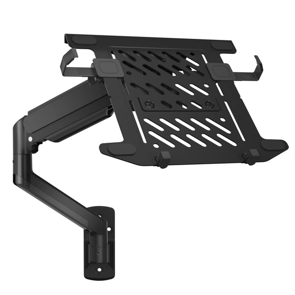 WALI Laptop Wall Mount, Full Motion Adjustable Laptop Arm Fits 10 to 17inch Notebook, Monitor Wall Mount for 17 to 32inch Computer Screen, Holds up to 15.4-22lbs(GSWM001LP), Black