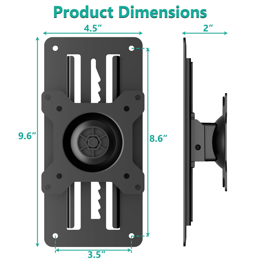 WALI Single Monitor Wall Mount, Height Adjustable for 17-32 inch Computer Monitor Bracket, up to 17.6 Lbs, Fits 1 Screen with Max Mounting Holes 100x100mm (1732LM), Black
