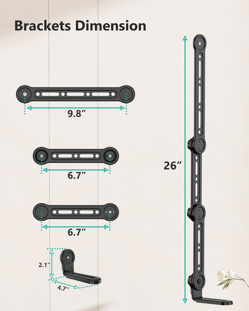 WALI Universal Sound Bar Mount - Compatible with Samsung, Sony, Vizio, Bose, LG, and Roku Sound Bars, Fits Most 23-90 Inch TVs, Adjustable Angle, Supports 33 lbs, Easy Installation, Black