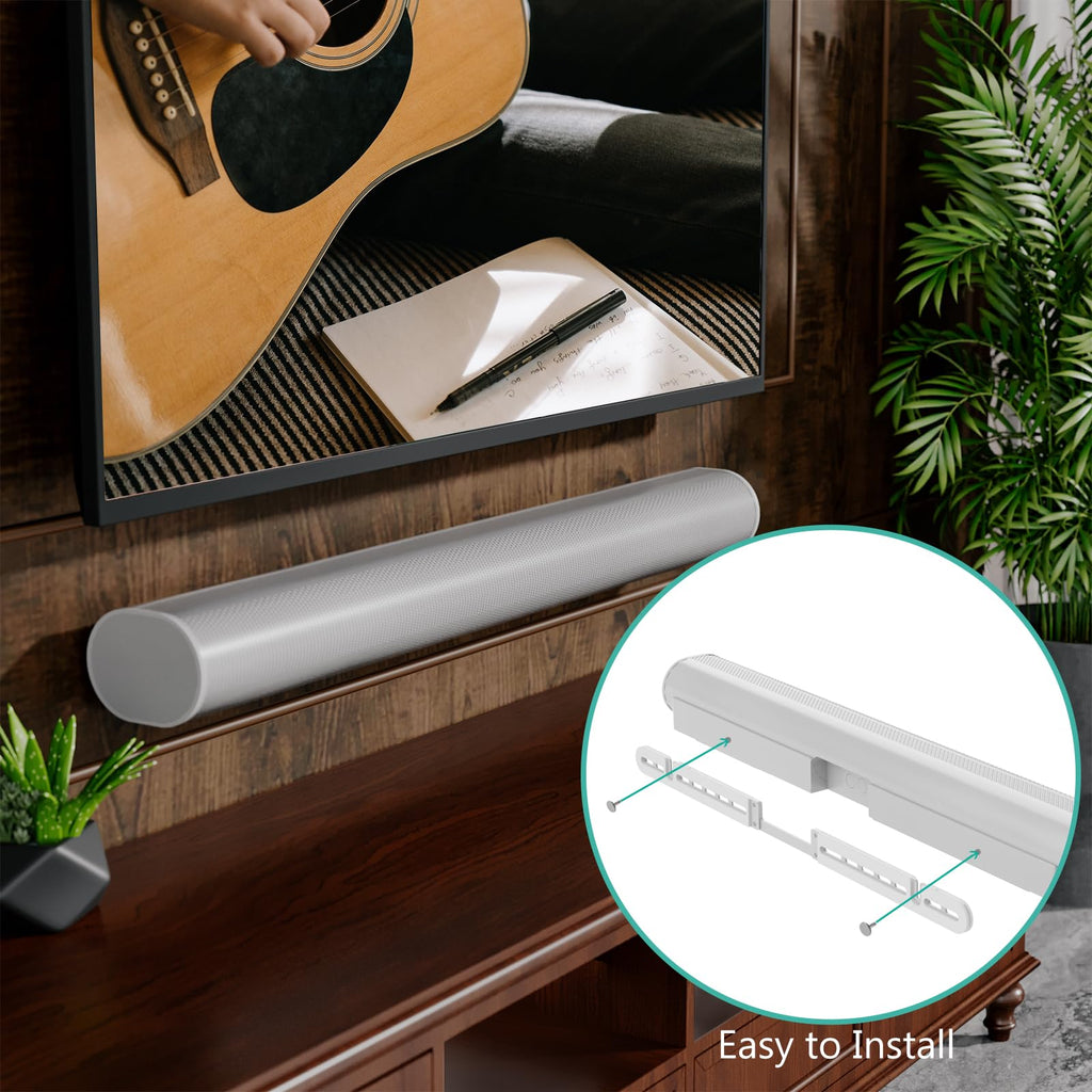 WALI Soundbar Wall Mount, Designed for Sonos Arc and SONOS ARC Ultra, Low Profile Sound Bar Mount Bracket Under TV with Hardware Kit, Easy to Install (SON003-W), White