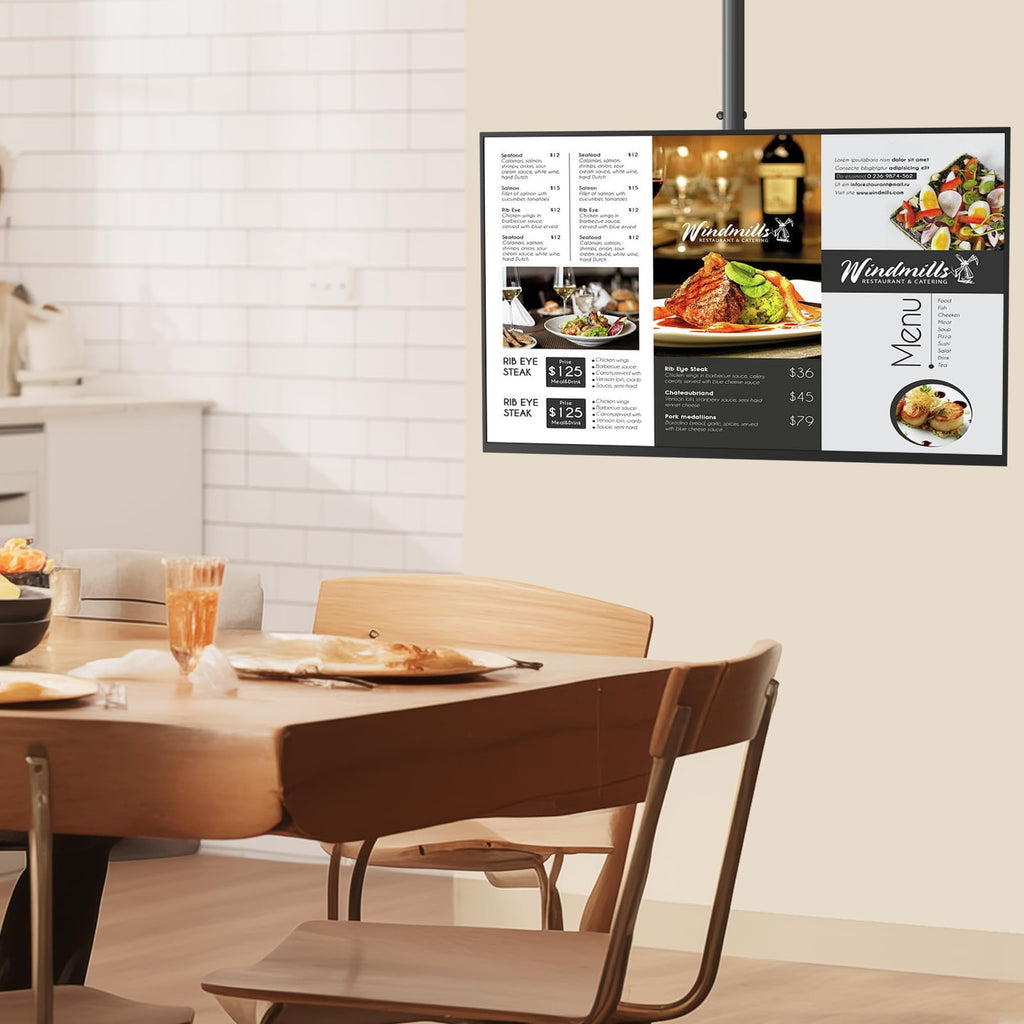 WALI Ceiling TV Mount Adjustable Bracket Fits Most LED, LCD, OLED and Plasma Flat Screen Display 23 to 65 Inch, up to 110 Lbs, Mounting Holes 400x400mm (CM2365), Black