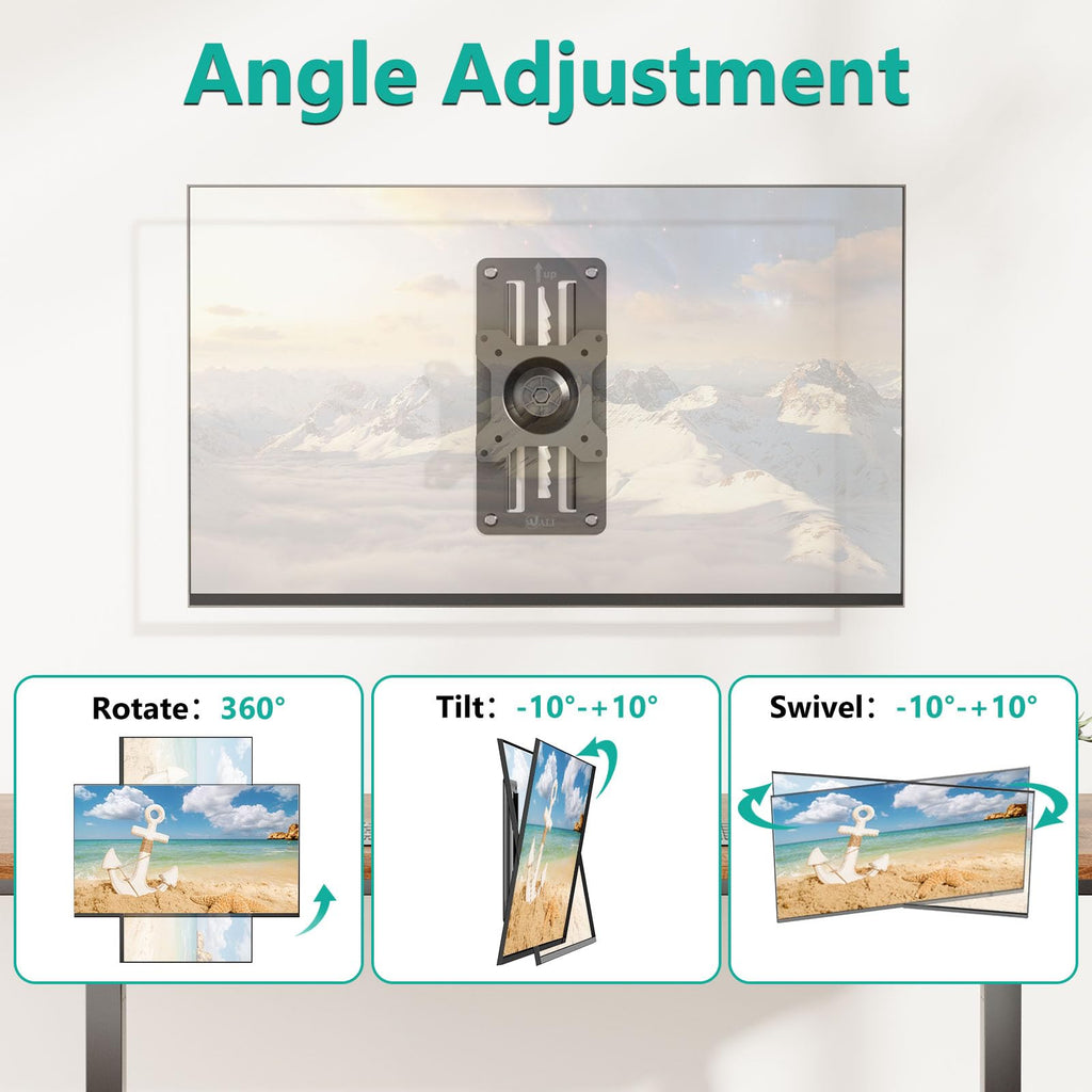 WALI Single Monitor Wall Mount, Height Adjustable for 17-32 inch Computer Monitor Bracket, up to 17.6 Lbs, Fits 1 Screen with Max Mounting Holes 100x100mm (1732LM), Black