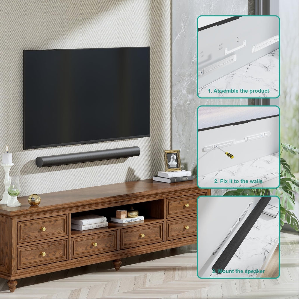 WALI Soundbar Wall Mount, Designed for Sonos Arc and SONOS ARC Ultra, Low Profile Sound Bar Mount Bracket Under TV with Hardware Kit, Easy to Install (SON003-W), White