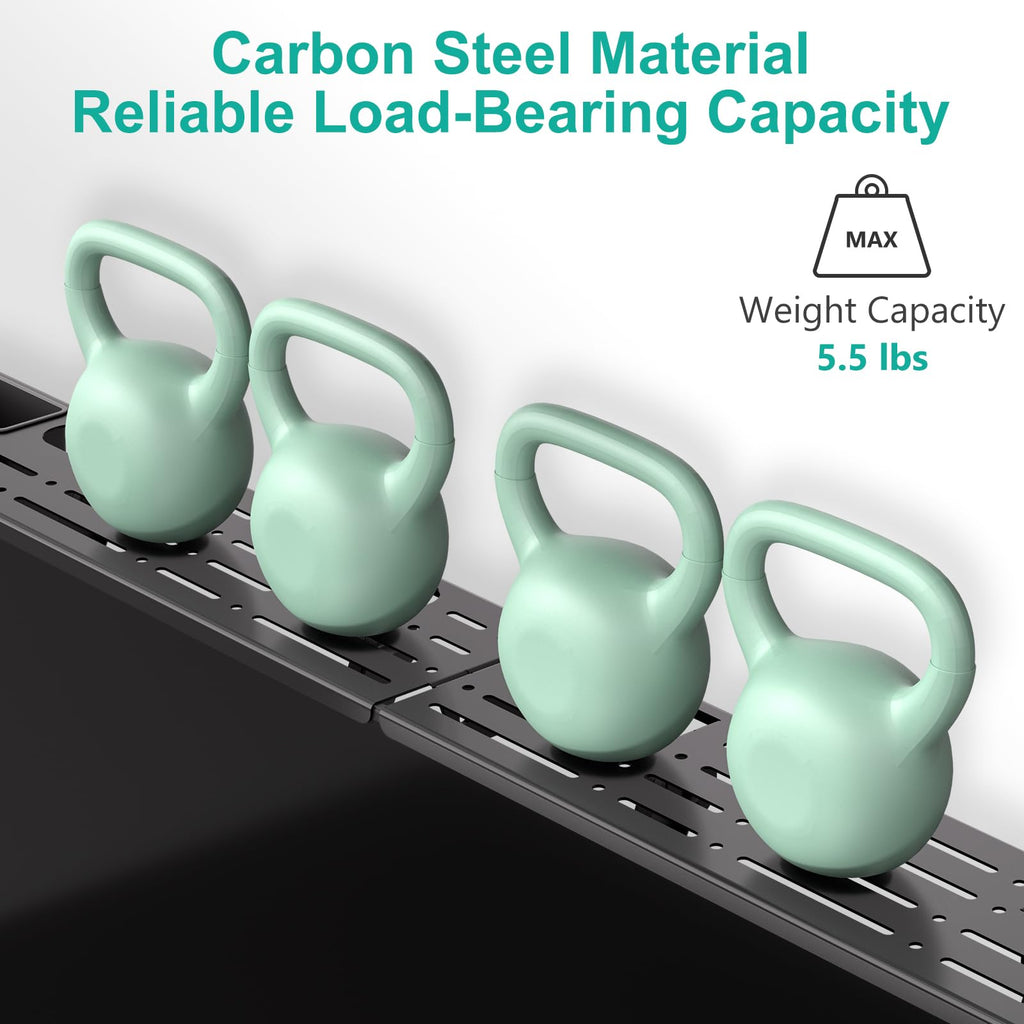 WALI TV Top Shelf, Adjustable Monitor Shelf with 2 Storage Boxes, Stitchable Floating TV Stand Holds Up to 5.5lbs for Speaker, Media Boxes, Game Console, Router Shelves 34.65×4.3'' (TSH004-2B), Black