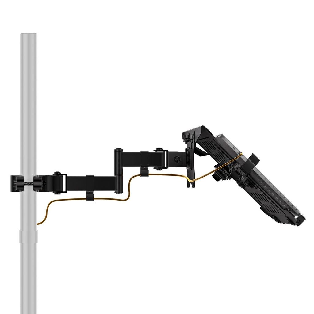 WALI Laptop Pole Mount Tray, Universal Laptop Arm Holder Fits 10 to 15.6 inch Laptops, Full Motion Monitor Mount with Removable VESA 75x75 or 100x100 mm(011ARMLP), Black