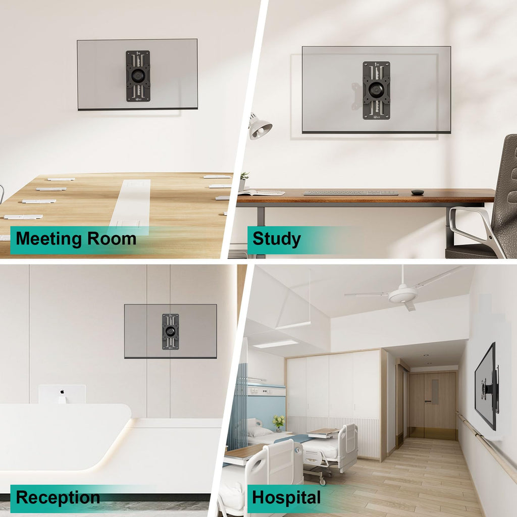 WALI Single Monitor Wall Mount, Height Adjustable for 17-32 inch Computer Monitor Bracket, up to 17.6 Lbs, Fits 1 Screen with Max Mounting Holes 100x100mm (1732LM), Black