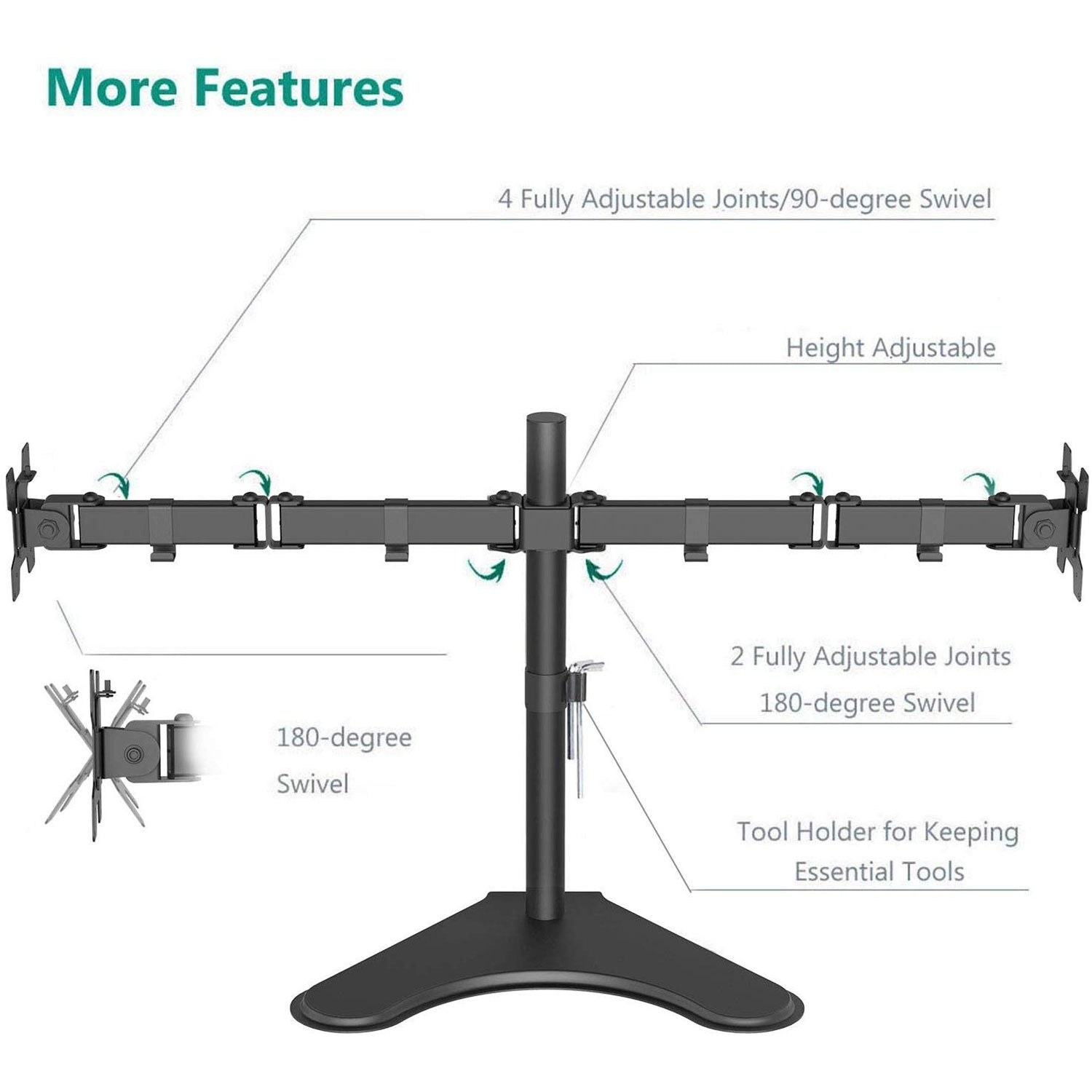 Dual Monitor Free Stand Mount MF002LM - WALI ELECTRIC