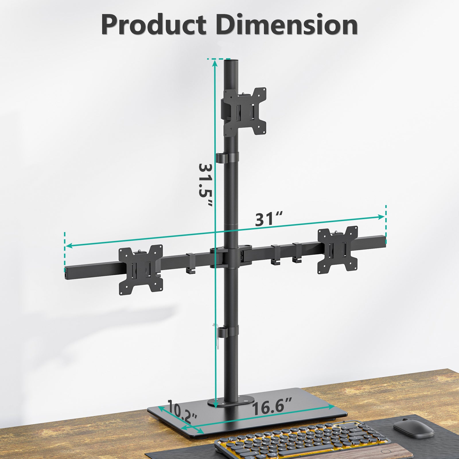 WALI Triple Monitor Stand, fits 3 Computer Screens up to 27 Inch