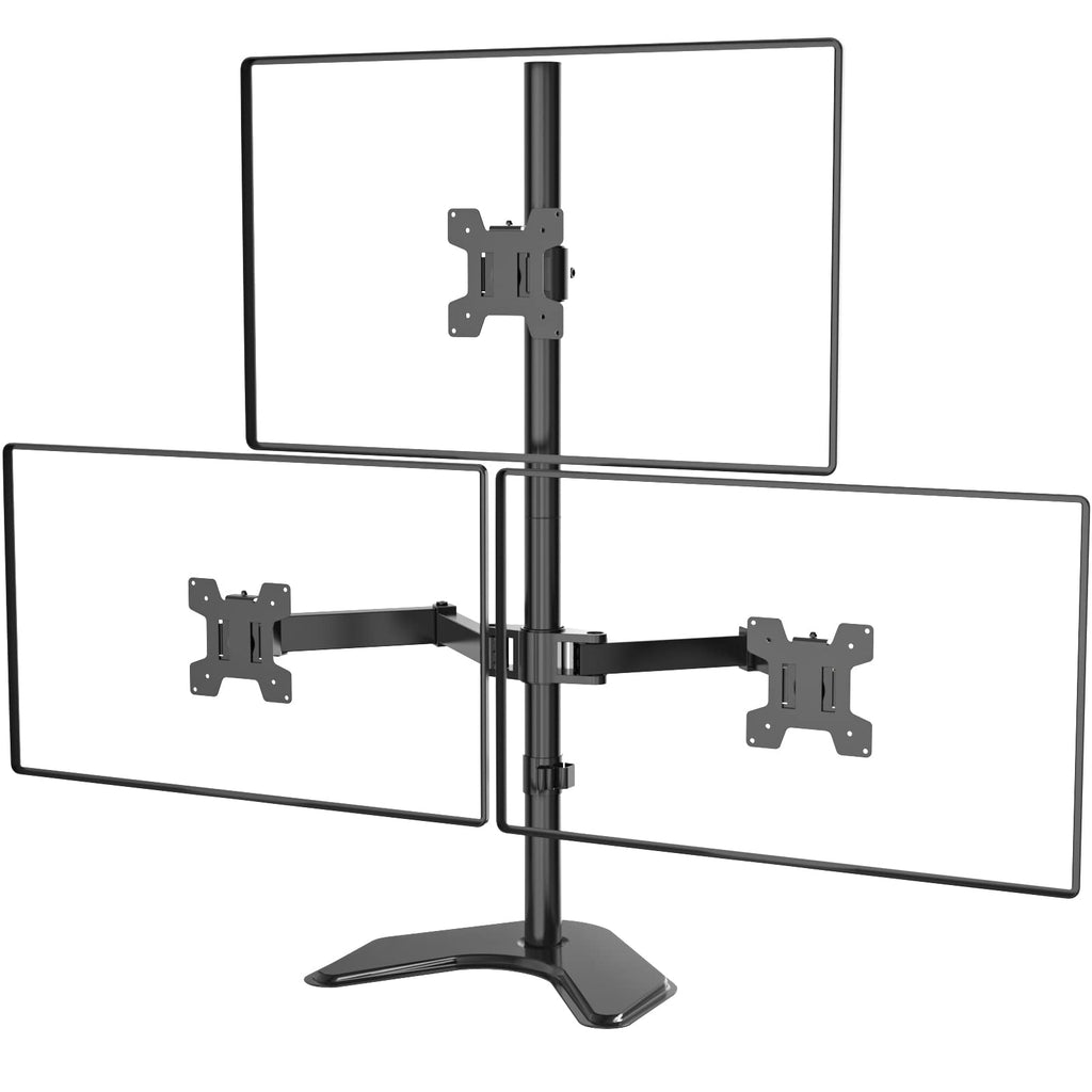 Triple Monitor Stand, Free Standing Three Monitor Desk Mount, MF003S