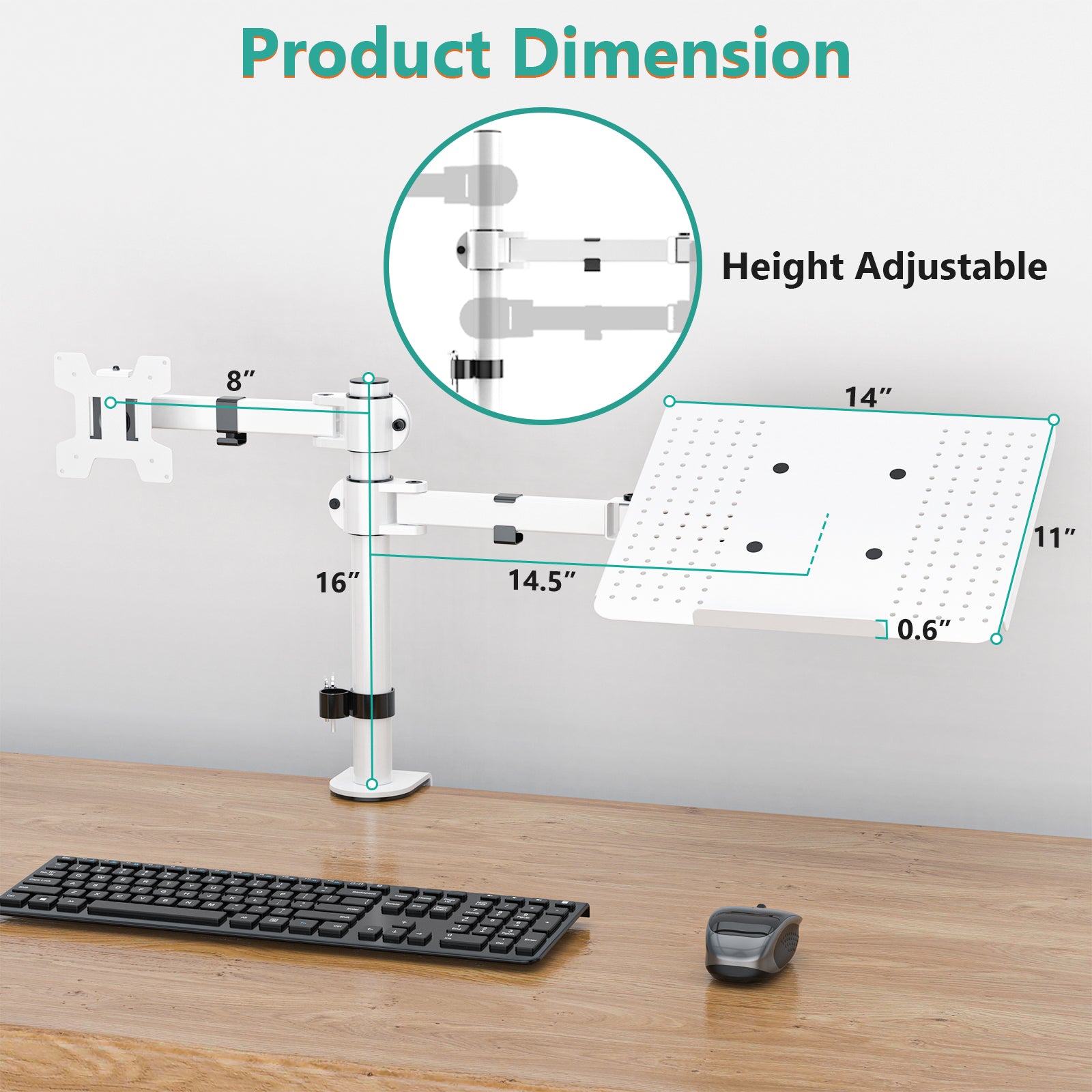 WALI Laptop and Monitor Mount Stand, Single Monitor Desk Mount with Tr -  WALI ELECTRIC