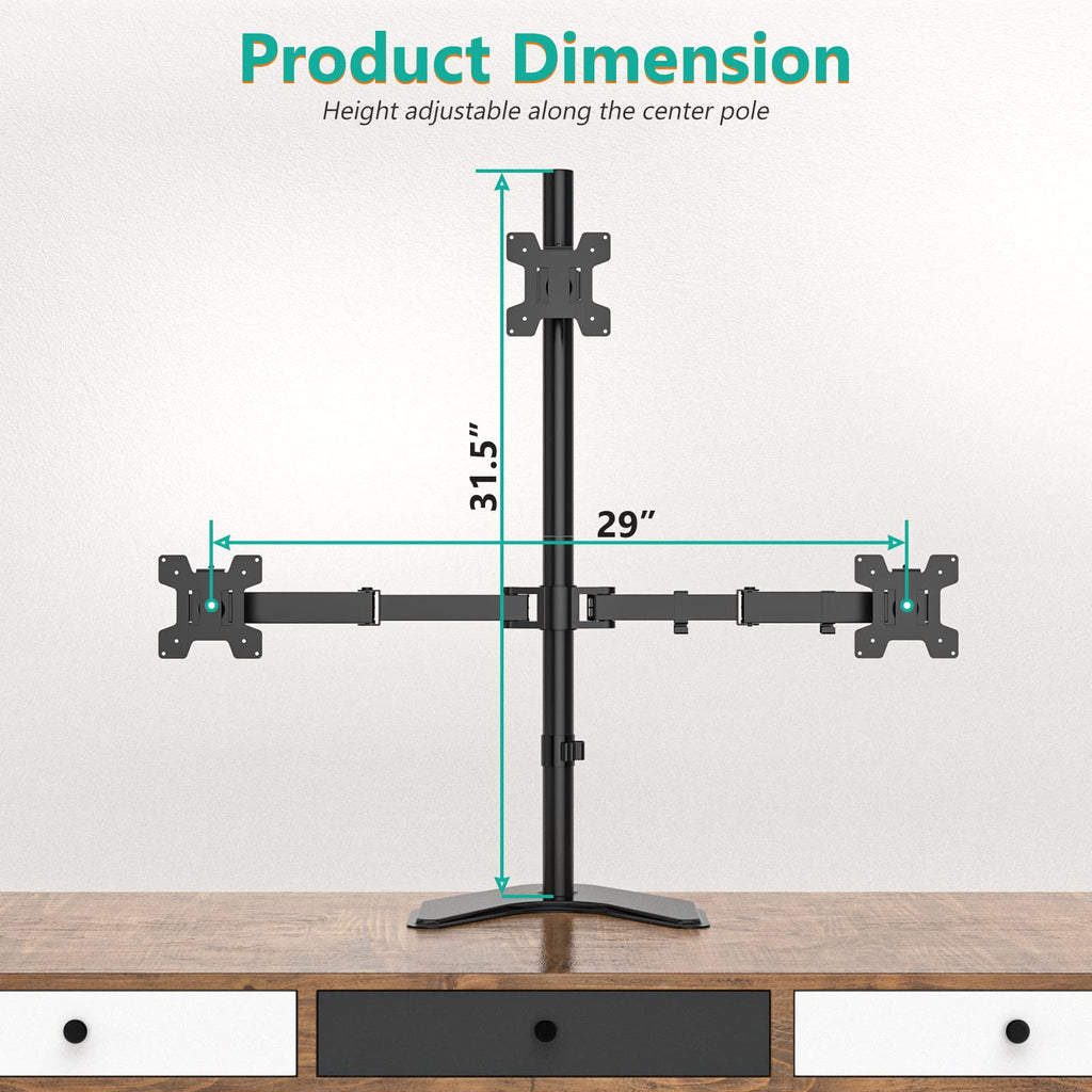 Triple Monitor Stand, Free Standing Three Monitor Desk Mount, MF003S