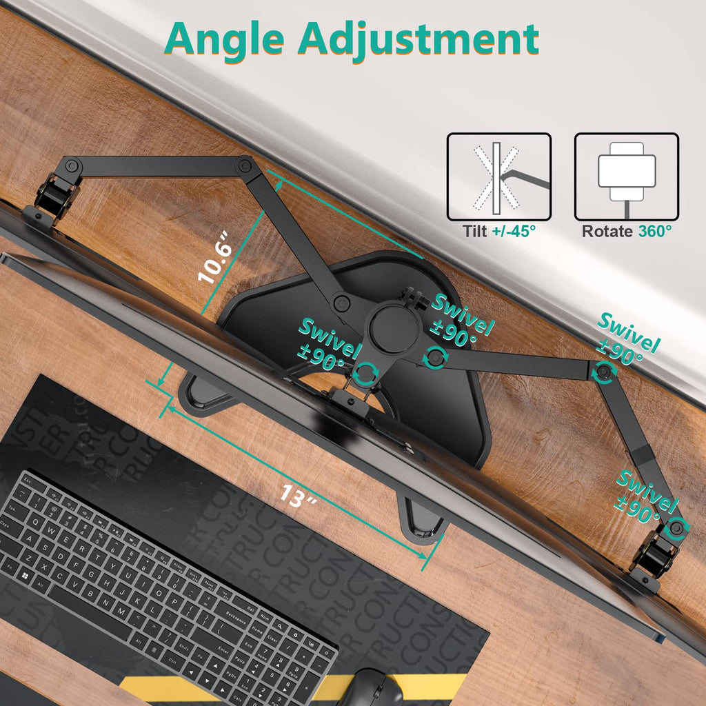 Triple Monitor Stand, Free Standing Three Monitor Desk Mount, MF003S