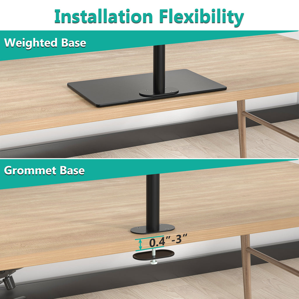 WALI Quad Monitor Stand, fits 4 Computer Screens up to 27 Inch, Holds up to 22lbs per Screen (GMF004)