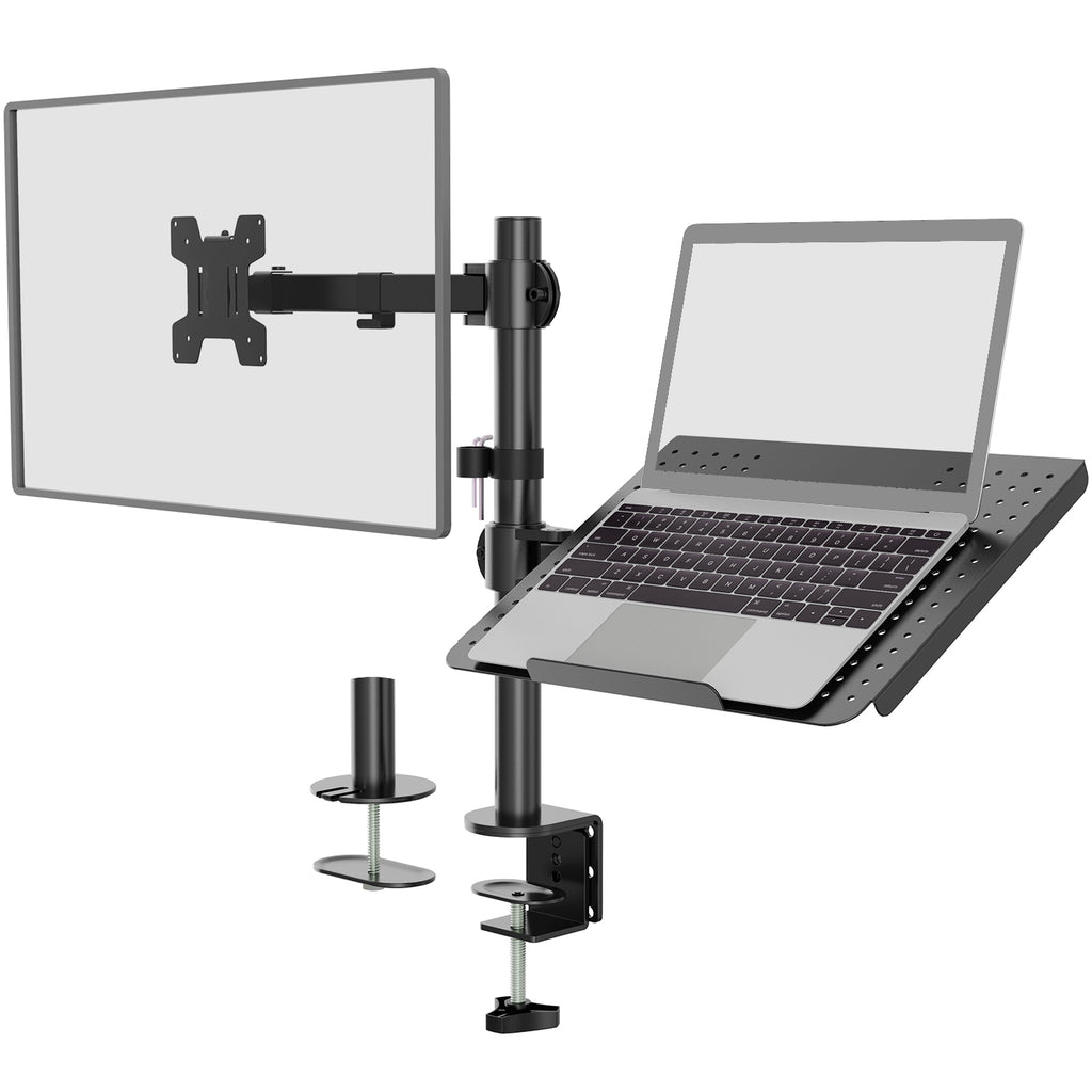  HUANUO Laptop Monitor Mount, Single Monitor Desk Mount Holds  13-32 inch Computer Screen, Laptop Notebook Desk Mount Stand Fits Up to 17  inch, Fully Adjustable Weight Up to 17.6lbs : Electronics