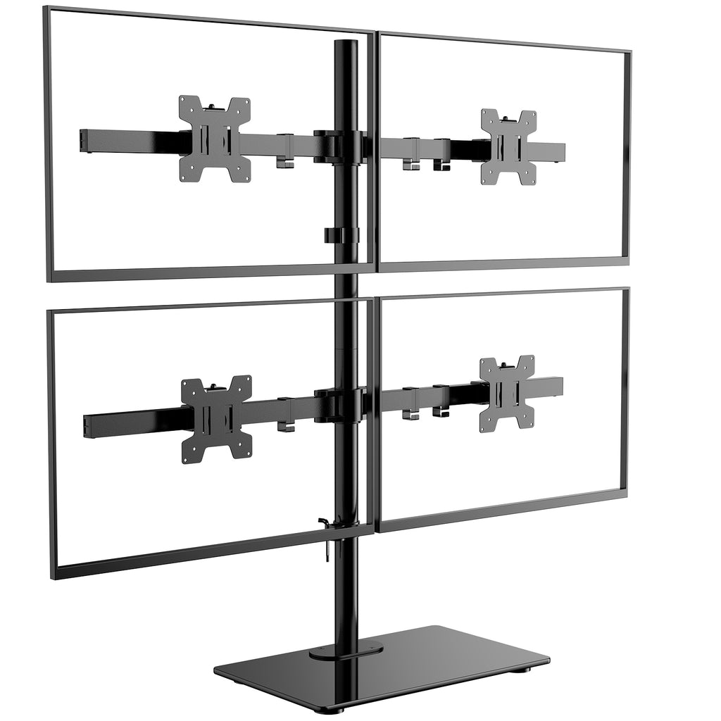 WALI Quad Monitor Stand, fits 4 Computer Screens up to 27 Inch, Holds up to 22lbs per Screen (GMF004)
