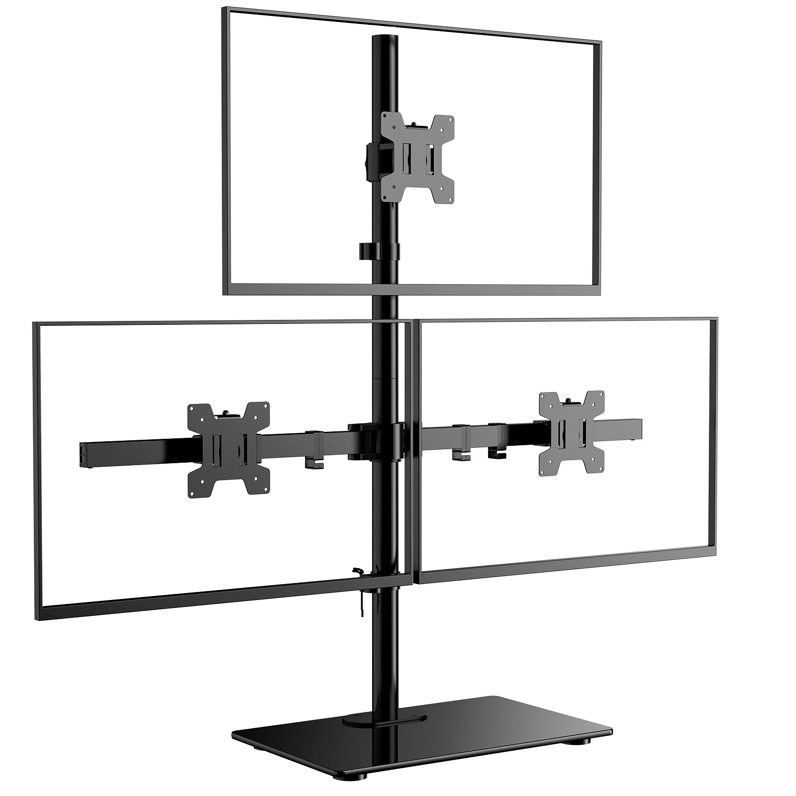 WALI Triple Monitor Stand, fits 3 Computer Screens up to 27 Inch, Holds up  to 22lbs per Arm (GMF003)